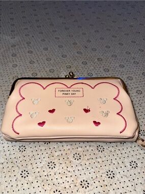 Forever Young Pink Embroidered Kiss-Lock Clutch